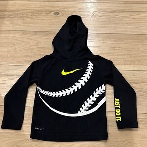 Nike Black and Yellow Baseball Graphic Hoodie